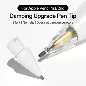 Apple Pencil Tip Original iPad Gen 1/2 Pro Universal Replacement Touch Writing Nib, Transparent Quiet Dampening Tip, Library Essential