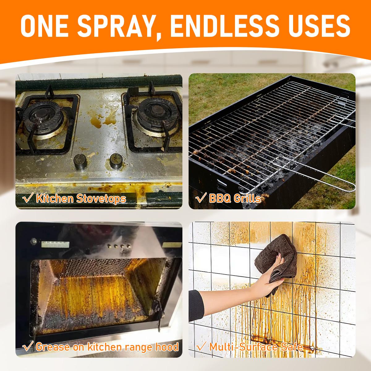 EcoPure Lab Heavy Duty Degreaser – Powerful Kitchen Degreaser Spray, Grease Remover for Stove, Oven, Range Hood & Grill – Removes Tough Oil, Burnt Grease & Stains Fast – No Residue, Non-Toxic Enzyme Cleaner#Summervibes
