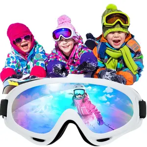 Kids UV Protection Ski Goggles - Anti-Fog Snow Goggles for Boys & Girls, Winter Sports Safety Glasses for Children Ages 3-15, Youth Snowboarding & Skiing Gear with Anti-Glare Vision Filter Full Face Cooling Ski Mask with UV Protection