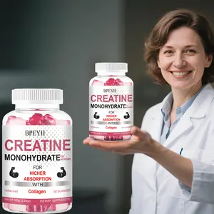 Creatine & Collagen Gummies for Women - Creatine Monohydrate with Collagen & BCAA's - 60 Gummies, 30 Servings - Fitness Supplement for Muscle Support & Recovery - Newly Upgraded Formula