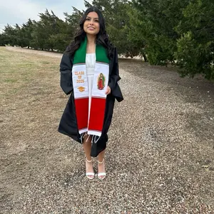 Tricolor Graduation Sash, Virgen/Roses Class of 2025 Graduation Stole