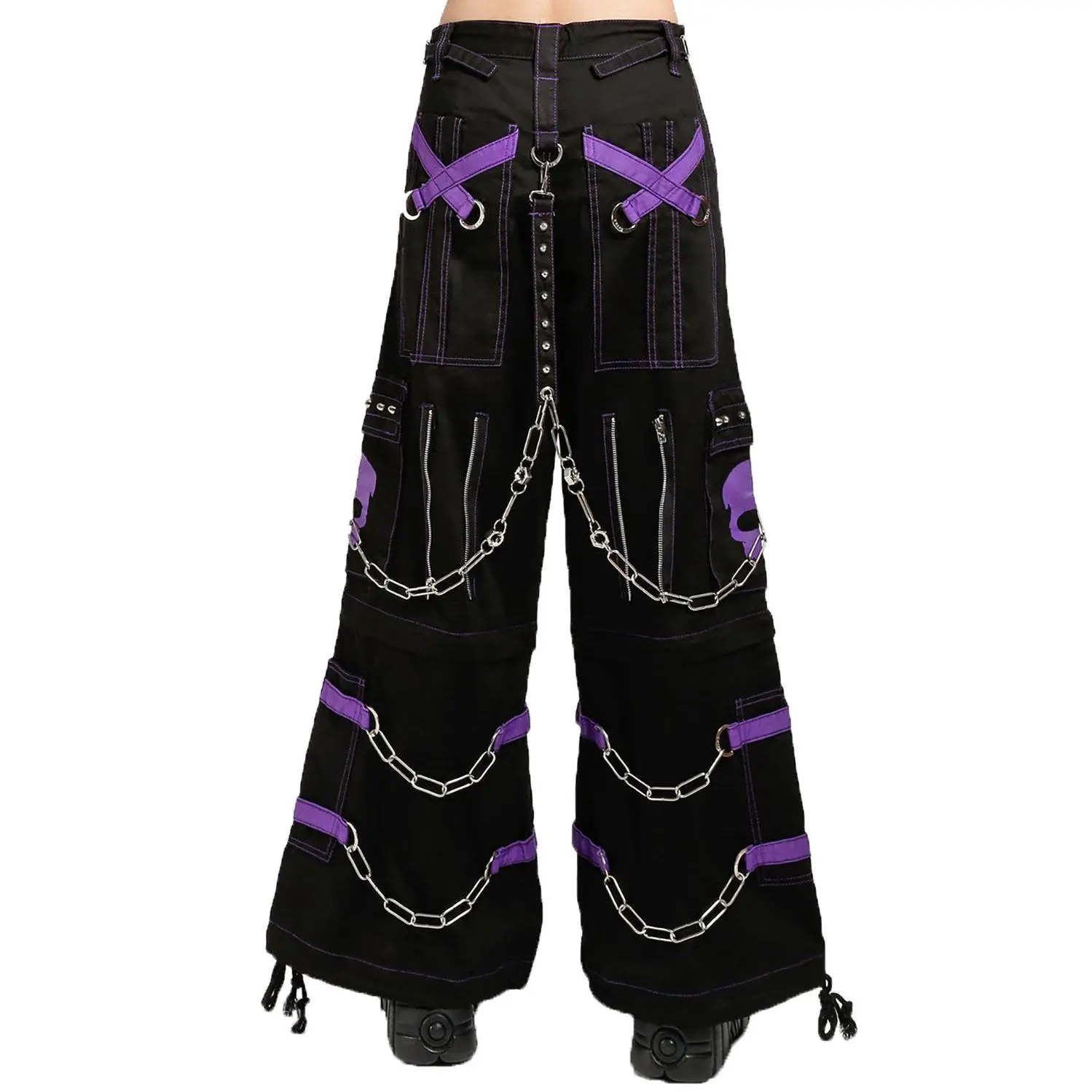 Tripp NYC Skull Bondage Pants [BLACK/PURPLE] - TikTok Shop