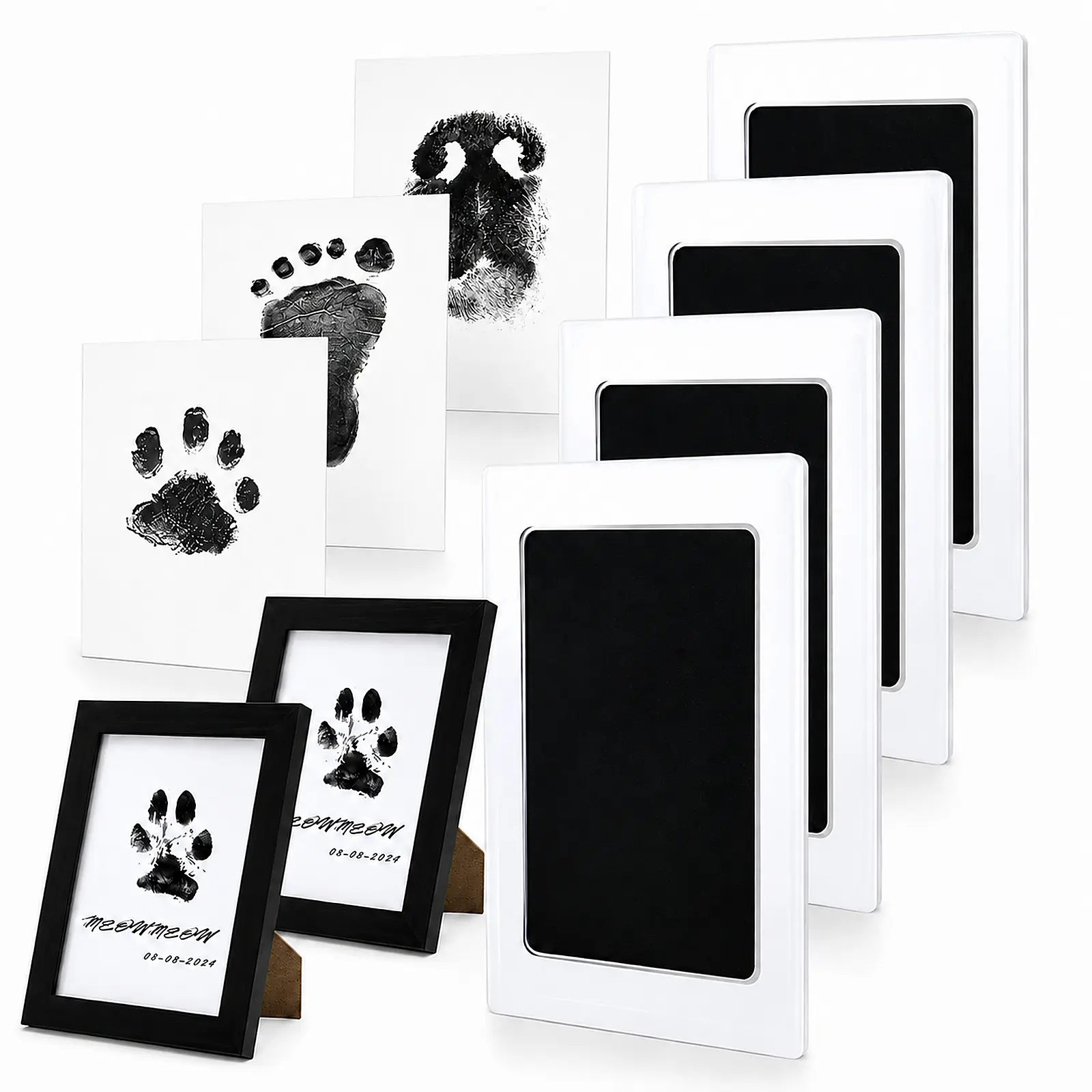 Larleaf Paw Print Kit, 4-Pcs Ink Pads + 2 Photo Frame, Mess-Free Paw Print Stamp Pad for Dogs & Cats, Clean Touch Ink Pad, Dog Nose Print Kit, Keepsake Gift For Pet Dogs And Cats, Memorial Gift For Pets, Pet Memorials, Dog Stuff #Summervibes # sohochic