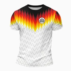 Gold Storm Tribute Germany Team Spirit, German War Machine Unlocking Football Kingdom, Sporty Long Loose-Fitting Short Sleeve Print, Football Jersey Y6H G16 Z8O