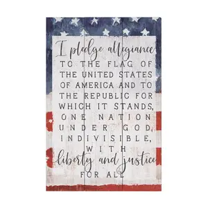 Sincere Surroundings 16" Pledge of Allegiance Rstic Pallet