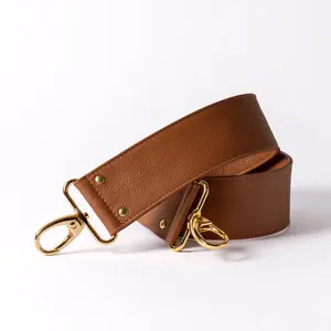 Cognac Pigmented Grain Long Shoulder Leather Purse Strap Replacement 2" Width