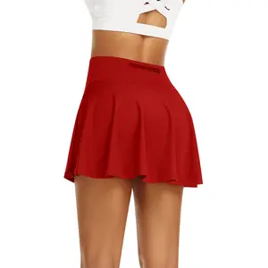 JoyGirl Women's Tennis Solid Pocket High Waist Athletic Skirt Pleated Golf Skorts with Pockets High Waisted Workout Running Casual Girl Skirts