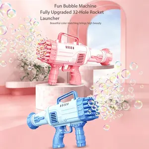 32-Hole Rocket Launcher Bubble Machine Toy, Handheld Automatic Bubble Blaster for Kids & Adults, Summer Outdoor Party Gift