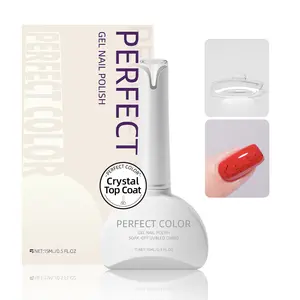 15ML Crystal Top Coat Gel Nail Polish, Anti-Stain & High Gloss Shine Finish, Long Lasting Lotus Leaf Effect Top Coat, Anti-Scratch Mirror Shine Gel, UV Light Cure