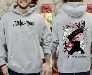 Jujutsu Kaisen Aoi Todo and Yuji Fight Scene Vintage Wash Hoodie Crewneck Oversized Anime Streetwear