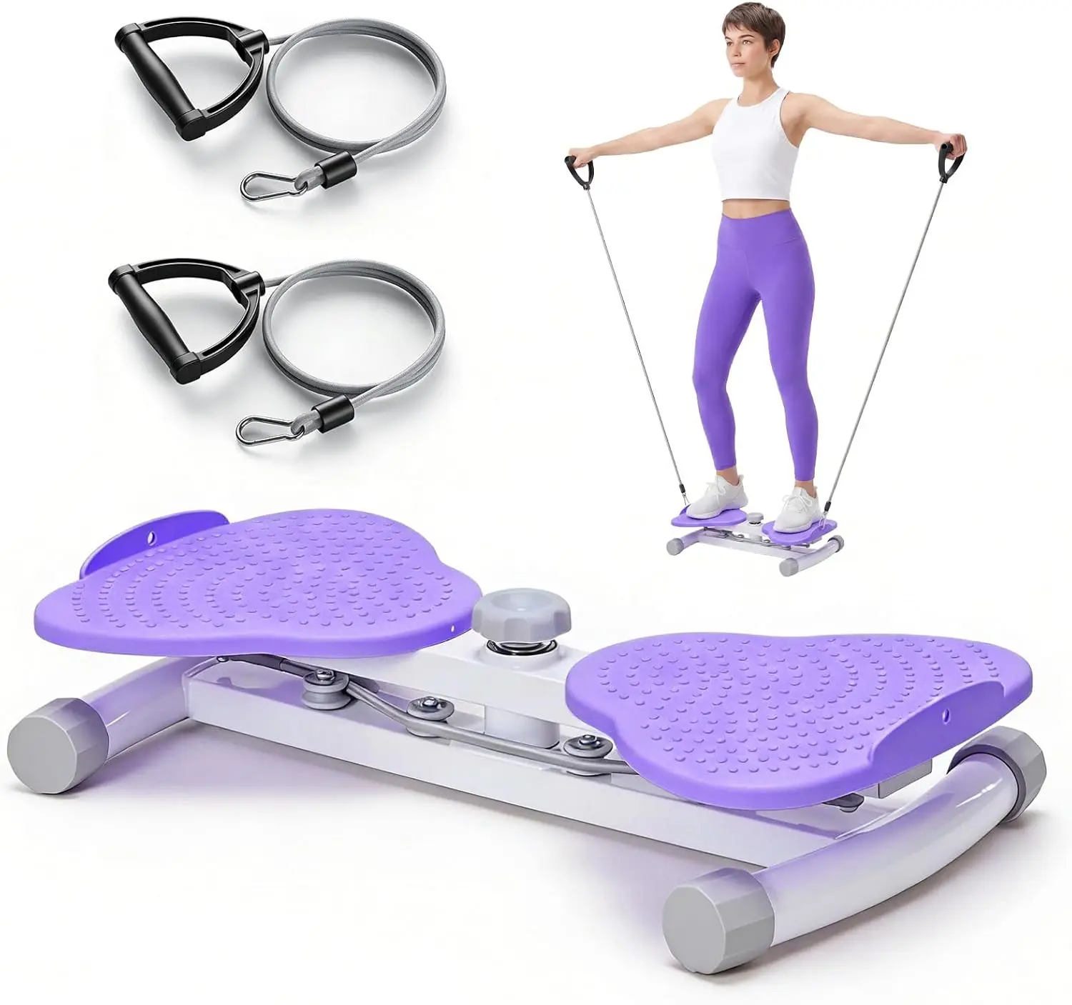 Waist Twister Exercise Board - Heavy-Duty Home Fitness Equipment, Abs Equipment, Quiet Balance Trainer with Handles for At Home Gym, 300 lbs Capacity, Assorted Colors (Exercise Twist Boards)