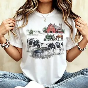 Comfort Colors 90s Farm T-Shirt, Men & Women's Unisex Graphic Tee, Vintage Country Shirt, Barn Life, Cow - Horse - Tractor Shirt, Nostalgia Top,Men's T-shirt, Women's T-shirt,New Arrival