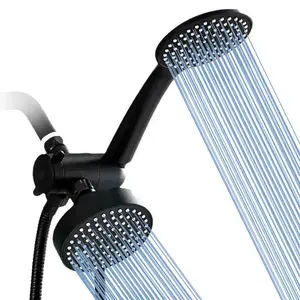 Senlesen Bathroom Shower Head Combo 4 Inch Round High Pressure Rain Shower Head With Handheld Spray 59" Hose 3 Way Rainfall Combo Modern