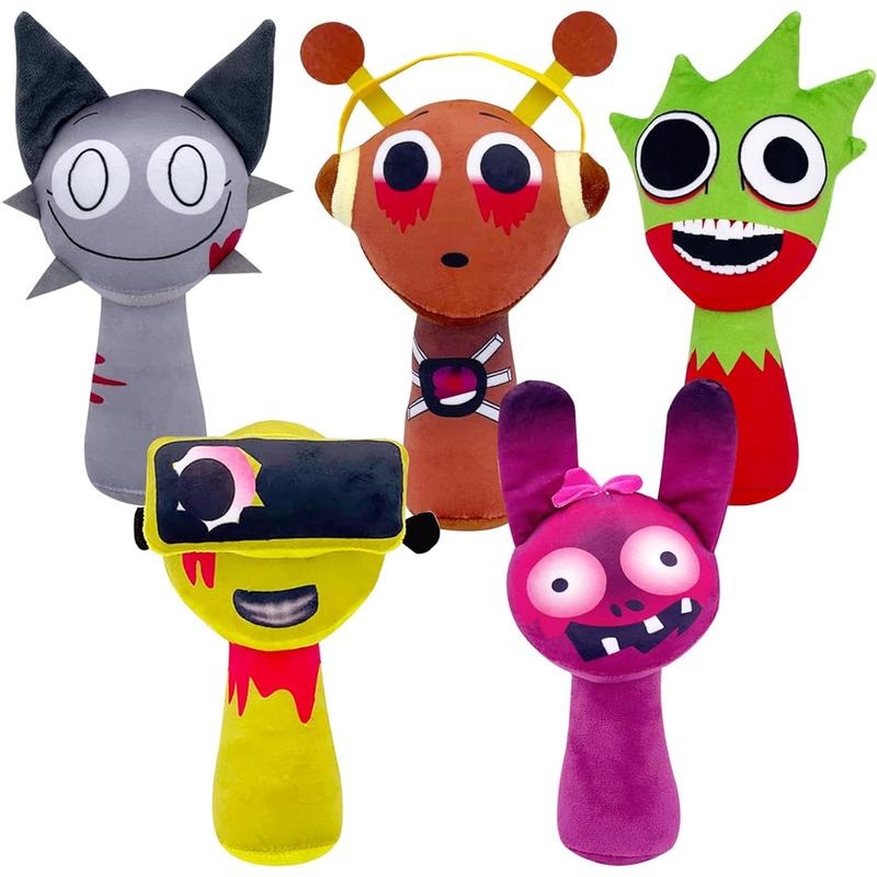 Sprunki Plush Toys Soft Stuffed Animal Pillow Figure Doll Anime & Manga Inspired Perfect for Christmas & Birthday Gifts Lightweight Easy to Carry Ideal for Kids & Adults 8'' Size Sprunki Plushies for Playtime & Holidays