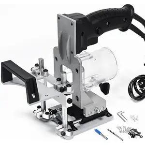 Mortise and Tenon Jig Tools for Woodworking Routers, Tenon Cutter, Manual Mortising Machine, Invisible Slotting Machine Jig Stand, 3-Axis Guide Rail for Adjust Trimming Length and Width