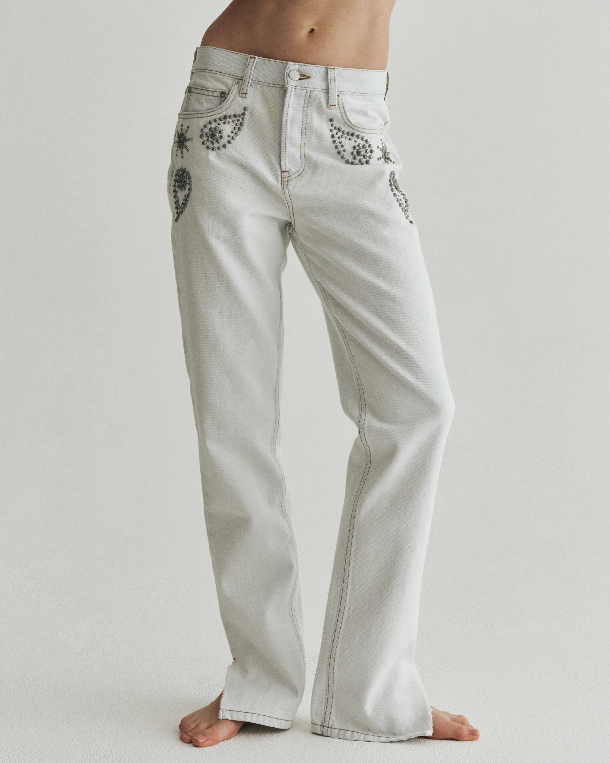 Sunset Studded Mid-Rise Jean | Cloud