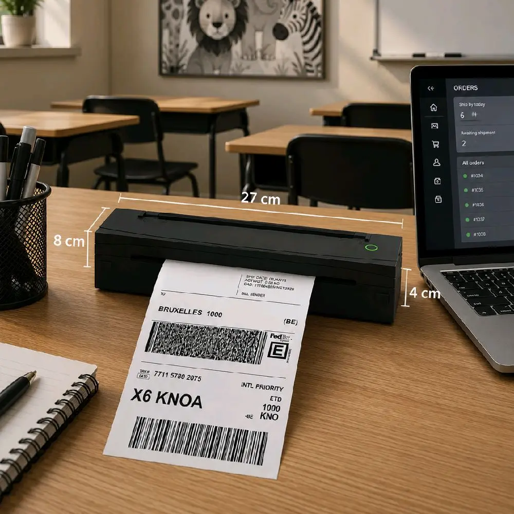 Portable A4 Thermal Printer for Shipping Labels & Documents – Wireless Inkless Printer for TikTok Shop, eBay, Etsy, Shopify, Home & Office