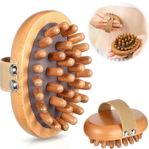 LMMAKE 2PCS Sandalwood Massage Combs Anti Static Smooth Scalp & Hair Massagers Promote Hair Growth Portable Gua Sha Spa Tools For Facial Scalp And Body Therapy Lightweight