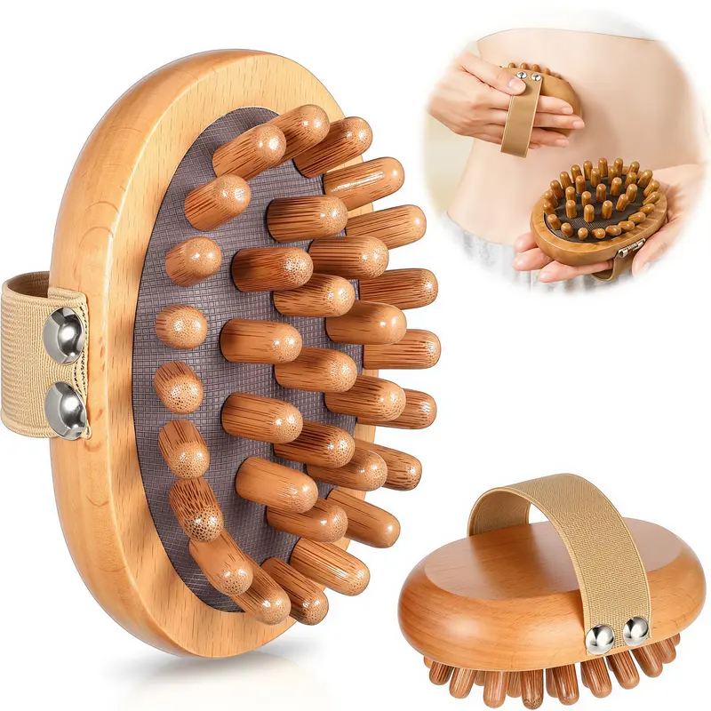 LMMAKE 2PCS Sandalwood Massage Combs Anti Static Smooth Scalp & Hair Massagers Promote Hair Growth Portable Gua Sha Spa Tools For Facial Scalp And Body Therapy Lightweight