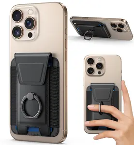 Magnetic Leather Wallet with 360° Rotating Ring Stand & Privacy Flap - Holds 6 Cards, RFID Blocking for iPhone 17/16/15/14/13/12