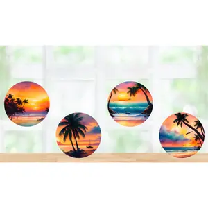 Beach Round Coasters
