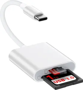 SD Card Reader USB C for  16, 16e, 16 Pro, 16Pro Max, 16Plus, 15, Type C Memory Card Reader Dual Slot USB 3.0 High Speed Digital Camera Adapter Transfer to Phone for MicroSD, SDHC, SDXC, Android