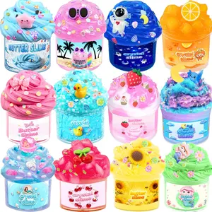 Summer Spring Gift 12 Pack Slime kit,DIY Butter Slime & Crystal Slime Set, Stress Relief Toys,Craft Toy, for Girls and Boys Party Favors,Easter Basket Fillings and Birthday Gift