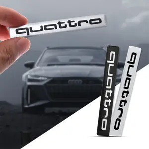 3D Aluminum Emblem for Audi Quattro Sline Tt S3 S6 8p 8L 8v C7 C8 Q3, Car Trunk Mudguard Decoration Sticker Accessories