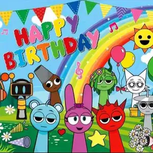 5X3FT SPRUNKI BANNER BACKDROP