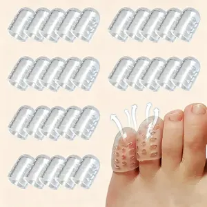 30 Pcs Silicone Toe Caps – Breathable Gel Toe Protectors for Pain Relief, Corns & Blisters, Soft Anti-Friction Toe Covers for Men Women
