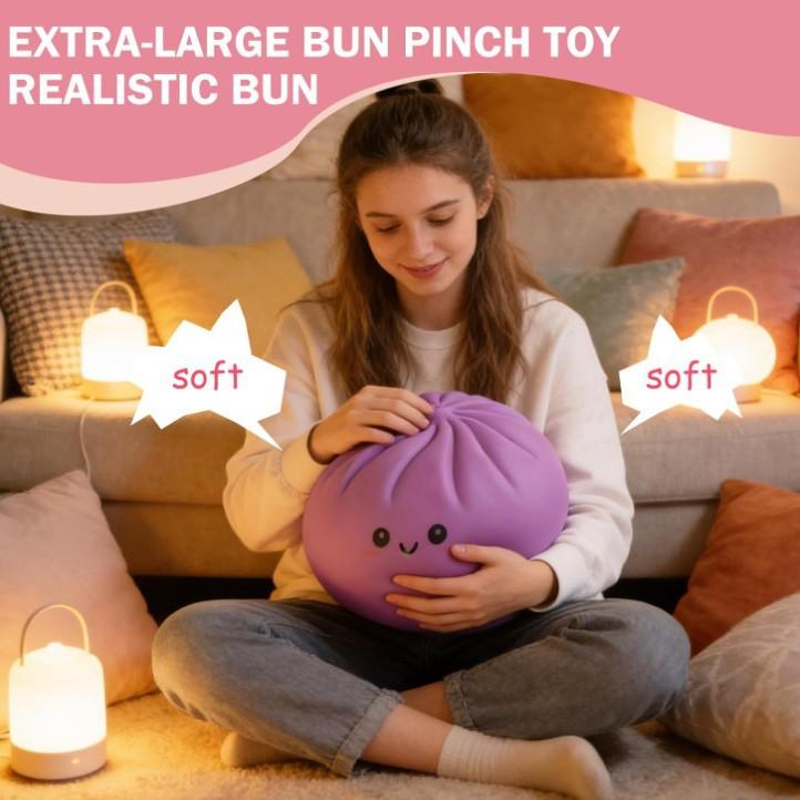 Giant Glitter Rainbow Dumpling Squishy | Ultra Soft Slow Rebound Fidget Toy, Anxiety Relief Decompression Gift for Kids & Adults