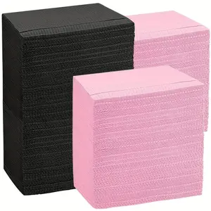 125Pcs Disposable Pink Nail Mats - 3-Ply Waterproof Paper Towels, Foldable, for Nail Art, Manicure, Tattoo Nail Care Cutics Moisture Absorbent