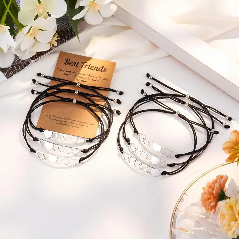 2/3/4/5/6 Pcs Best Friend Bracelets Bff Matching Heart Bracelet Best Friend Friendship GiftsGift 2/3/4/5/6 Pcs Best Friend Bracelets Bff Matching Heart Bracelet Best Friend Friendship GiftsGift