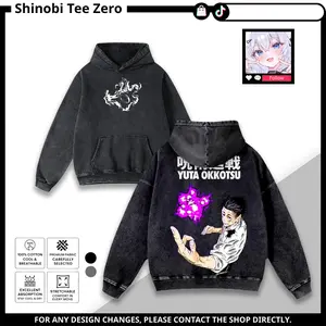Yuta Okkotsu Washed Vintage Anime Hoodie Sweatshirt Tee Tanktop Jujutsu Kaisen Graphic Shirt Streetwear Unisex Gift for Fans