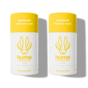 Hume Supernatural Deodorant 2-Pack, Plant & Probiotic-Based-Sensitive Skin Safe-Baking Soda Free