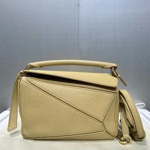 Pre-owned Loewe Leather Crossbody Bags Calfskin Mini Puzzle Bag Dark Butter 61908178