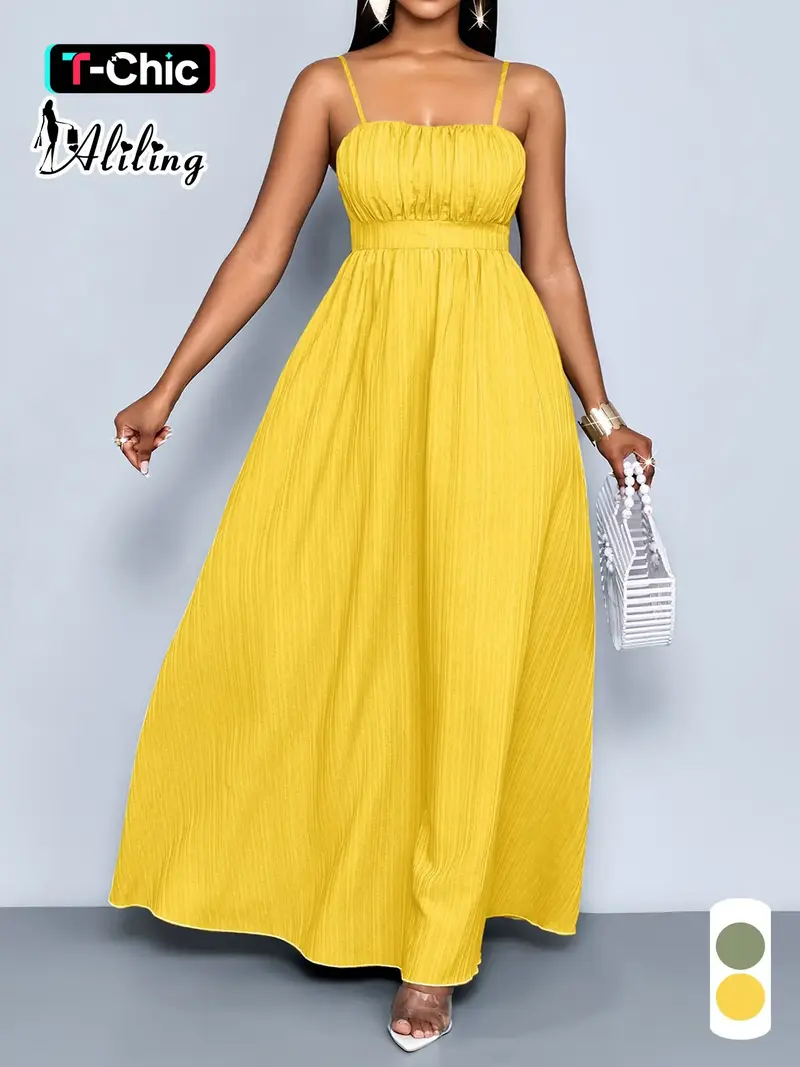 Yellow long flowy summer dress - TikTok Shop