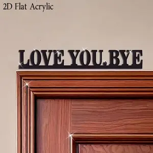 Classic Acrylic Love You Bye Sign, Geometric Wall Art for Living Room, Indoor Decor, Unique Home Decoration, Perfect Gift for Holidays, Vintage Plaque Decor