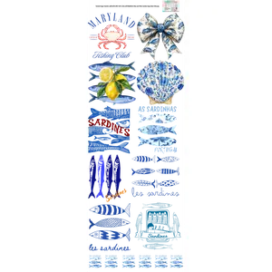 Blue and White Sardine 60x22" DTF Ready to Ship Gang Sheet
