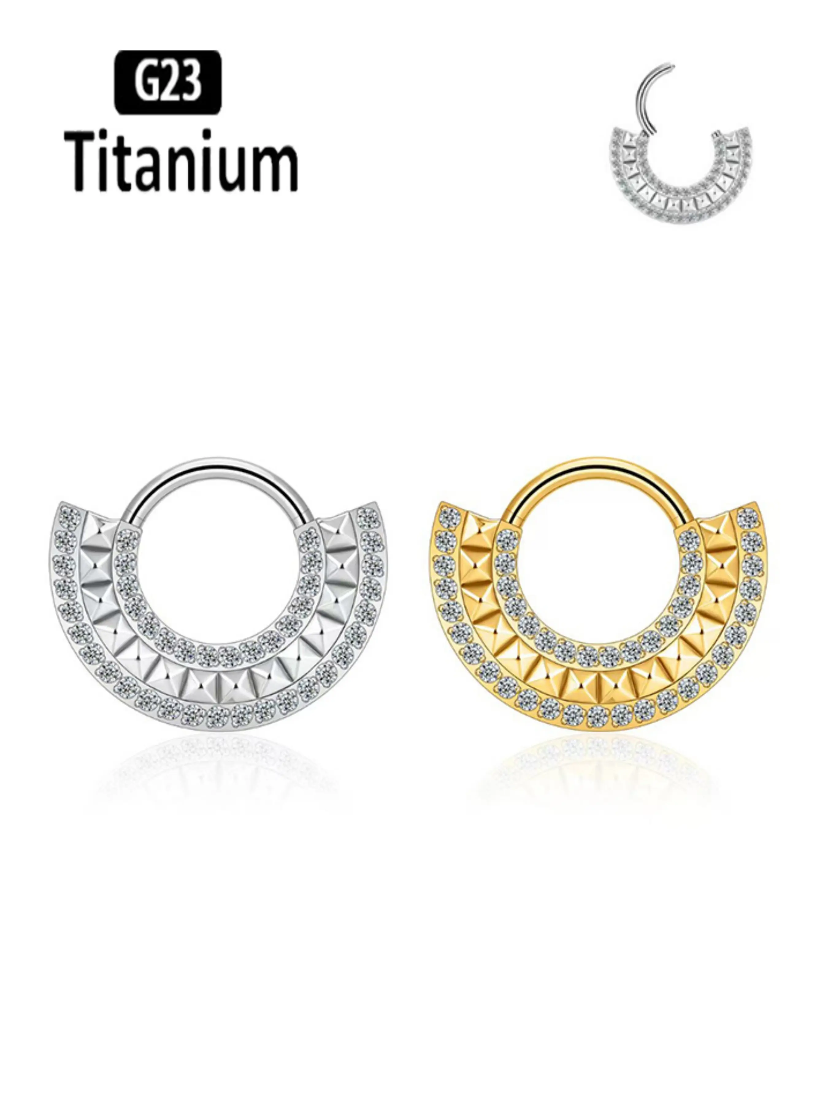 G23 Titanium Piercing Hinged Segment Septum Hoop, Nose Rings Clicker Ear Cartilage Tragus Helix Conch Lobe, Casual Body Jewelry Earrings, Body Piercings
