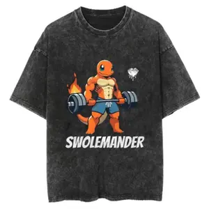 Swolemander Shirt, PKM Anime T-shirt, Pokemonn Gym Tee, Graphic Tee, Gift for Him, Gift for Her