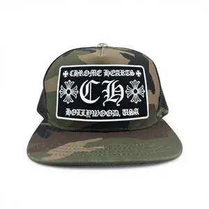 Chrome Hearts Hollywood Exclusive CH Patch Trucker Hat Camo Multi