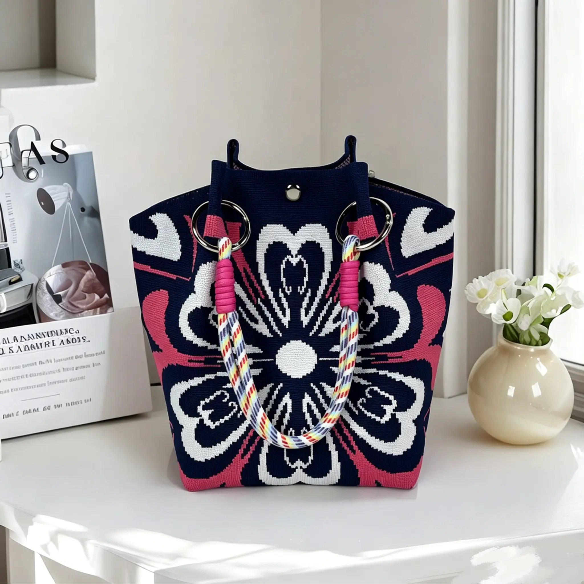 Big fliwer with navy blue