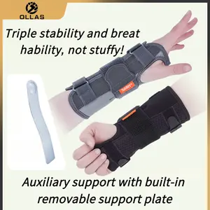 Support Wrist Brace, Compression Breathable Sports Palm Protector, Removable Metal Plate With Wrap-Around Strap Hand Guard