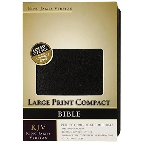 USED Book - The Holy Bible: King James Version Large Print Compact Black Bonded Leather by Broadman & Holman (Paperback) - english