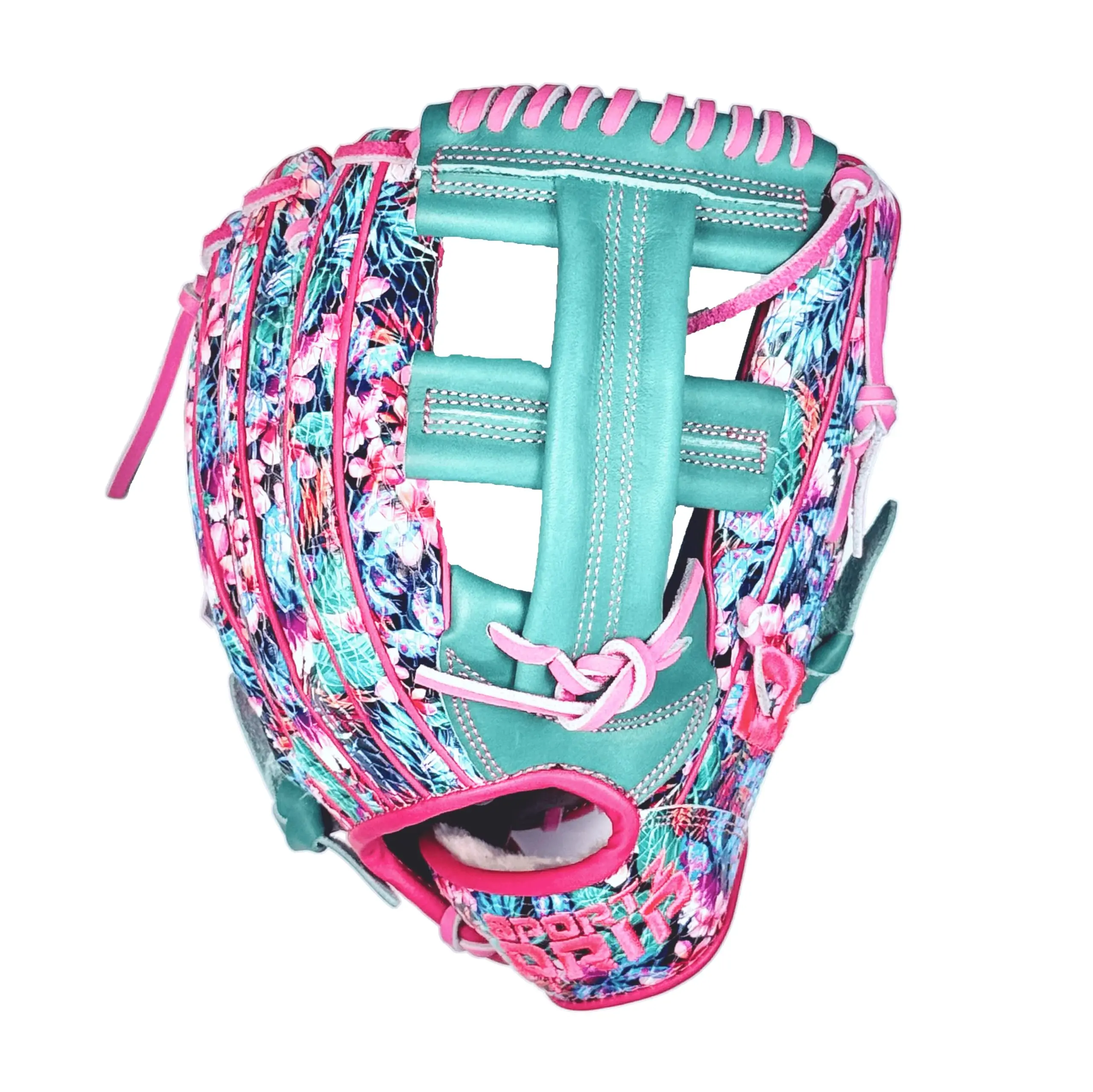 Sportz Drip 11.5" Premium Leather Infielders' Baseball Glove - Floral Pattern, Lightweight Design, Ergonomic Palm Padding, Double-Reinforced Lace, Enhanced Ball Control, Optimal Pocket Depth, 11.5" Size