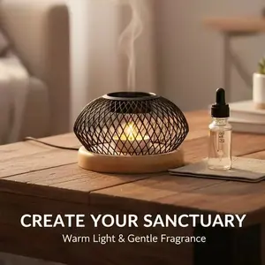 Nordic Essential Oil Lamp, Vintage Iron Crafted Tea Light Holder, Votive Holders, Universal Home Decor Piece, No Ca Prop 65 Warning