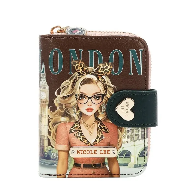 HEART BIFOLD WALLET, Slim Compact Card Holder with Multiple Card Slots for Daily Use