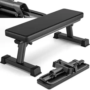 Semi-Commercial Foldable Flat Bench for Multi-Purpose Weight  and Ab Workout, Flat Weight Workout Exercise Bench with 1000lb Weight Capacity for Strength  Bench Press, Suitable for Home and Gym.