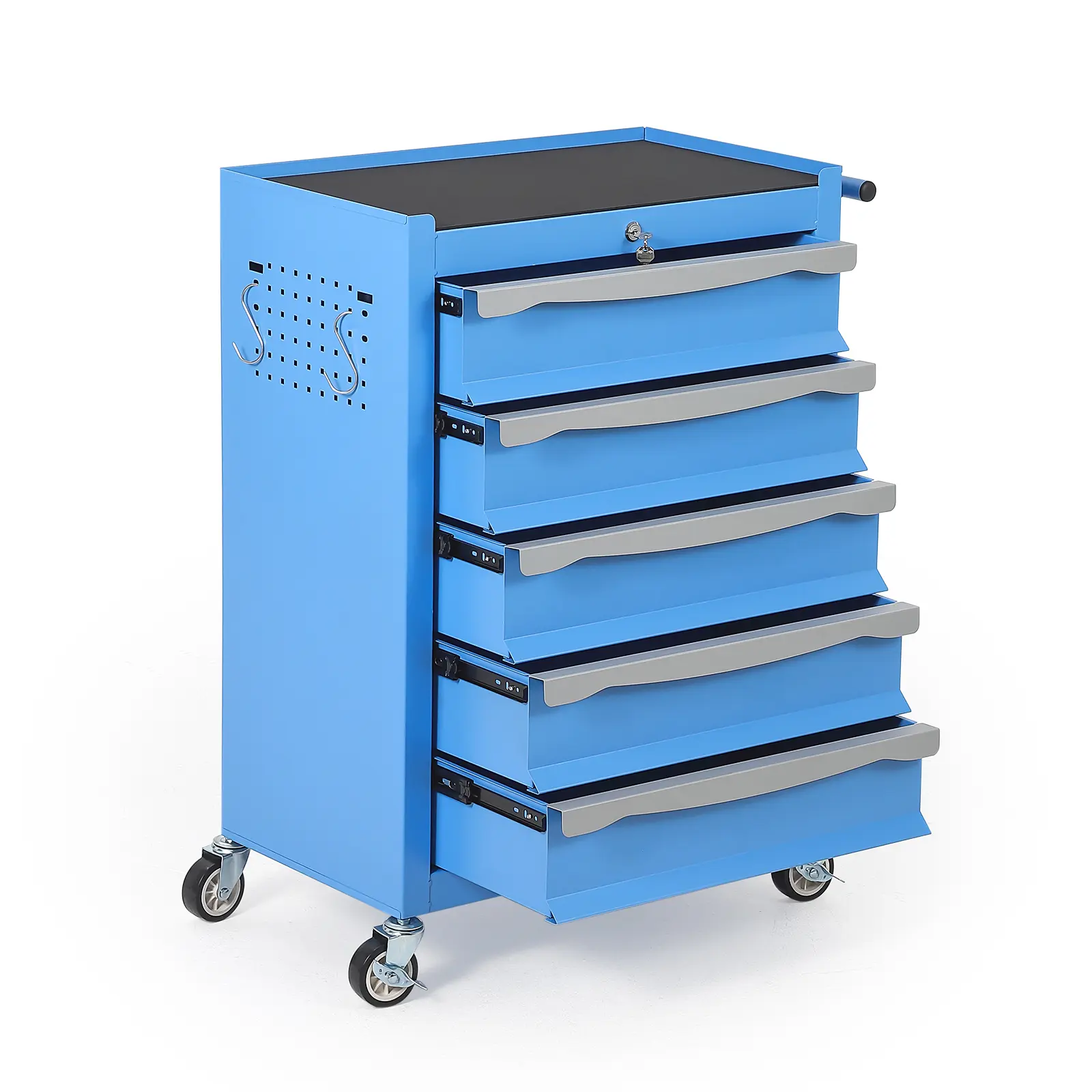 Garvee Heavy-Duty Metal Rolling Tool Chest & Cart - 7 Drawers, Keyed Lock, Drawer Liners, Link Buckle, Tool Organization, Rugged Protection, Mobile Storage for Garage - Red, 24.21"L x13.78"W x34.06"H, Garage Diy